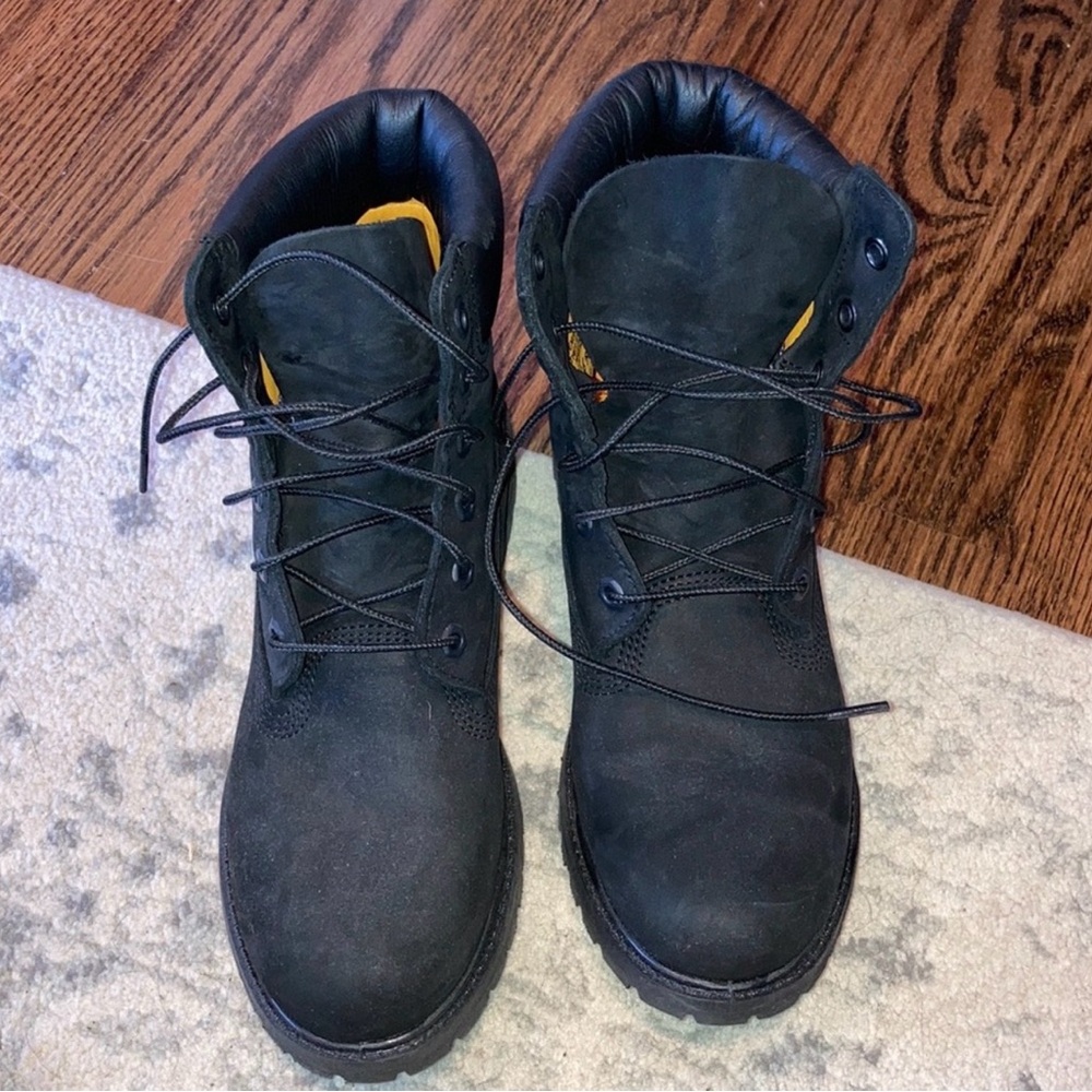 Timberland Womens Premium 6in Waterproof Black Boots 10W